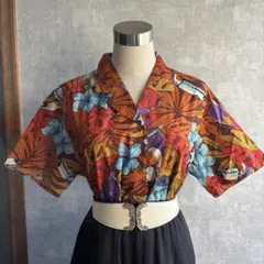 古着　総柄シャツ　ヴィンテージ used ビンテージ　希少　レトロ　日本製