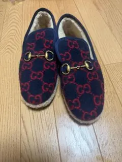 美品GUCCI ムートンシューズ　GG柄×ホースビット　ボア　グッチ