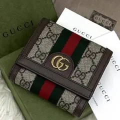 ◆新品級◆GUCCI オフィディア GGスプリーム 三つ折り財布 シェリーライン