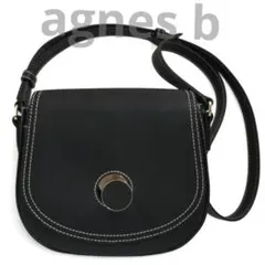 近年モデル アニエスベー ブラックレザー ショルダー・斜掛けバック
