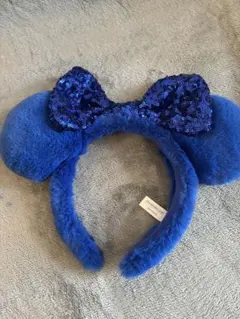 ミニーマウス　カチューシャ　青色スパンコール