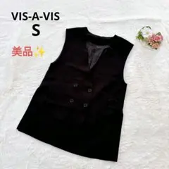 【美品】ビザビ ベスト ブラック S オーバーサイズ ゆったり ジレ レディース