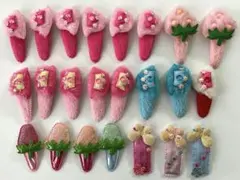 いちごと花のヘアクリップ23個セット