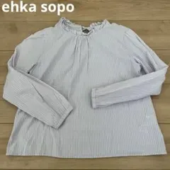 ehka sooo ブラウス　薄紫　ストライプ