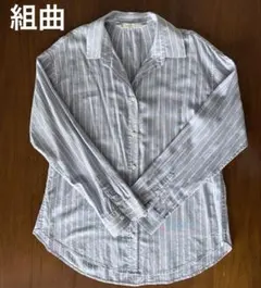 【組曲】✨美品✨シャツ　ストライプ　きれいめ　M〜Lサイズのサムネイル