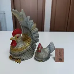 鶏の置物 親子セット インテリア