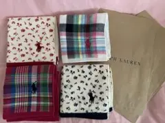 ポロラルフローレン タオルガーゼタイプハンカチ　　ショップ小袋付き　新品未使用