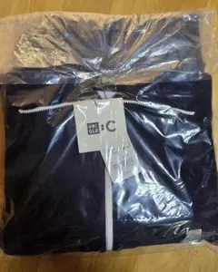 ユニクロ ミラノリブフルジップカーディガン　Lサイズ69ネイビー