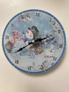 雪だるまと動物の壁掛け時計、中古ですが美品です。SnowManみたいです