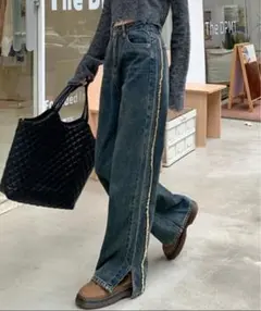 サイドフリンジスリットパンツ