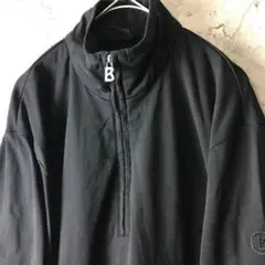 A1256古着　ロンT ハーフジップ　ブラック　黒　90s Y2K