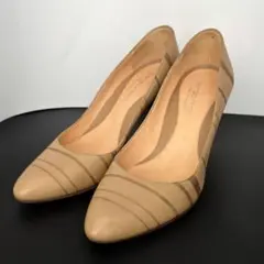 セルジオロッシ パンプス ストライプ ボーダー アーモンド トゥ 22.5cm