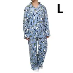 ルームウェア メンズ 上下セット フリース スヌーピー ルームウェア ブルー L
