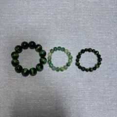 緑色 天然石 ビーズブレスレット 3点セット①