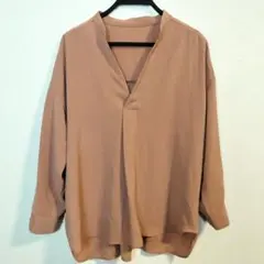 ロペピクニック スキッパーネック 長袖ブラウス ベージュ