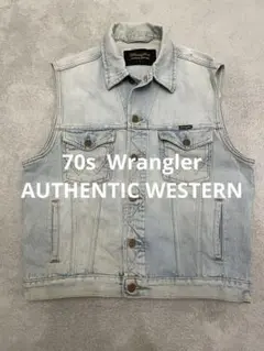 70s Wrangler ノースリーブデニムジャケット M ヴィンテージ FJ