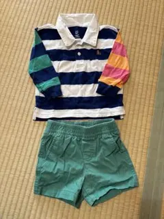 baby GAP ストライプ ポロシャツとショートパンツセット