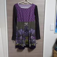 花柄長袖チュニック 38サイズ
