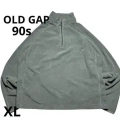 90s OLD GAP フリース ハーフジップ プルオーバー グレー XL