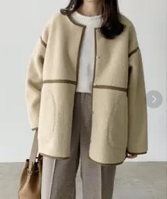 Lian リアン　ボアパイピングショートコート