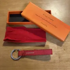 COGURE キーホルダー レッド ×ホワイト レザー