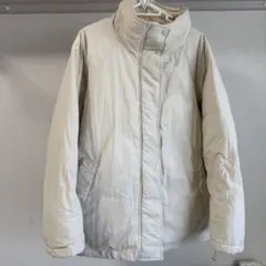 ホワイト スタンドカラー ダウンジャケット