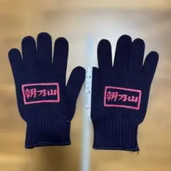 朝乃山 ニット手袋 ネイビー ピンクのサムネイル