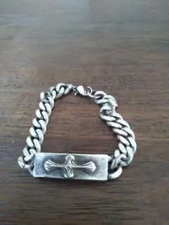 再値下げ　シルバー 色チェーンブレスレット クロスモチーフ