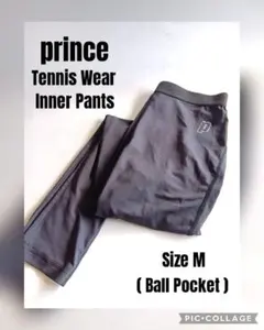 Prince プリンス テニス インナーパンツ スパッツ タイツ M 黒 フル丈のサムネイル