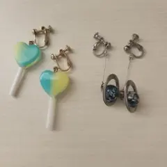ハート型キャンディと宇宙イヤリングセット