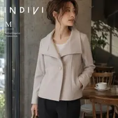 INDIVI アンゴラ混 スタンドカラージャケット 38 M 日本製 新品のサムネイル
