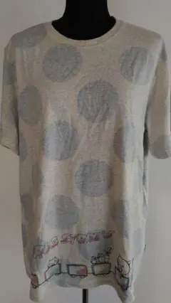 T1555 drug store's ドット柄 アップリケ 半袖 Tシャツ Fのサムネイル