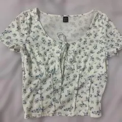 SHEIN 花柄 リブ 半袖 トップスのサムネイル