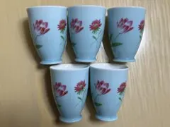 未使用品·KENZO ケンゾーフローラリ花柄陶器タンブラーフリーカップ5個セット