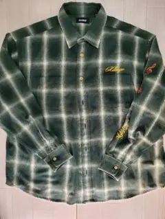 フランネルチェックシャツ グリーン系