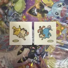 ポケモンパンシール ピカチュウ＆ニンフィア プラスル＆マイナン 2枚