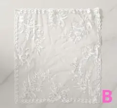 レース四角正方形マット目隠し花刺繍ホワイト白お洒落上品エレガント素材生地シンプル