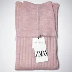 ZARA アルパカニット ハイネックセーター ピンク M