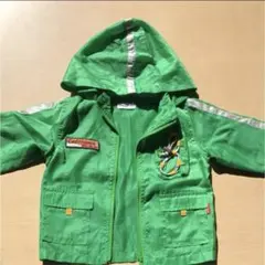 Moujonjon グリーン フード付きジャケット 90
