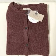 サマンサモスモス フランスウール 鍵刺繍クルーネックカーディガン（ボルドー）②