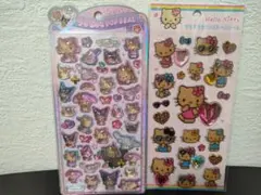 ハローキティ　うるちゅるポップシール　キラキララインストーンシール　２枚セット