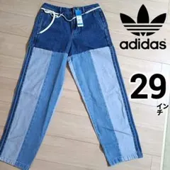 新品 アディダス デニムパッチワークストレートレッグジーンズ ジーパン 29㌅のサムネイル