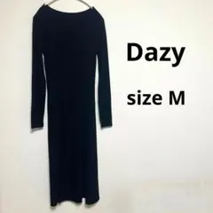 【Dazy】　SHEIN (M)シャツワンピース　タイト　ブラック　長袖