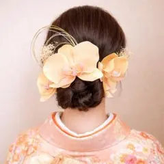 成人式 髪飾り 結婚式 胡蝶蘭 コチョウラン ヘアピン ドライフラワー