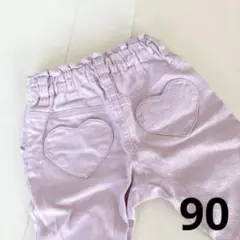 アプレレクール　デニムパンツ　ハート　ピンク　90