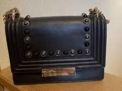 kate spade スタッズ チェーン ブラック ショルダーバッグ