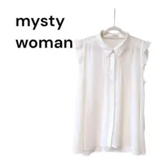 si387【mysty woman】ノースリーブシフォンブラウス　大人可愛い