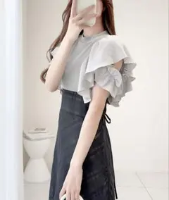 mily bilet ロングワンピース グレー L 即発送⭕️即購入⭕️