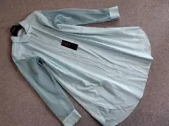 大きいサイズ新品クリッツィアシアーコンビストライプロングシャツ44青29700円