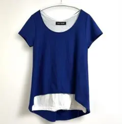 CECIL McBEE 半袖カットソー ブルー ホワイトのサムネイル